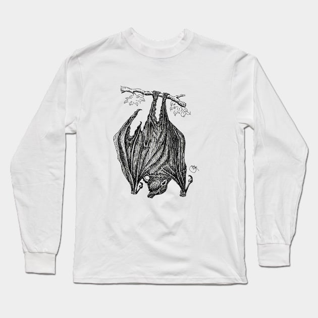 Upside down bat hanging Long Sleeve T-Shirt by angipangi7